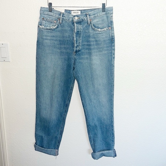 Agolde Fen High Rise Relaxed Taper 100% Cotton Button Fly Jeans - Picture 1 of 12